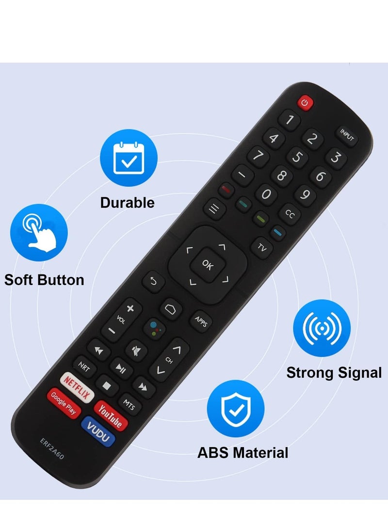 ELTRAZONE "New IR Remote Control ERF2A60 for Hisense Smart TV 4K Models 65H8F, 50H8F, 65H9F, 55H9F, 55H8F, 43H6570F, 50H6570F, 55H6570F, 65H6570, 55H9020F, 55H9030F – Includes 2 Batteries (No Voice Function) [With Battery]" - Image 3