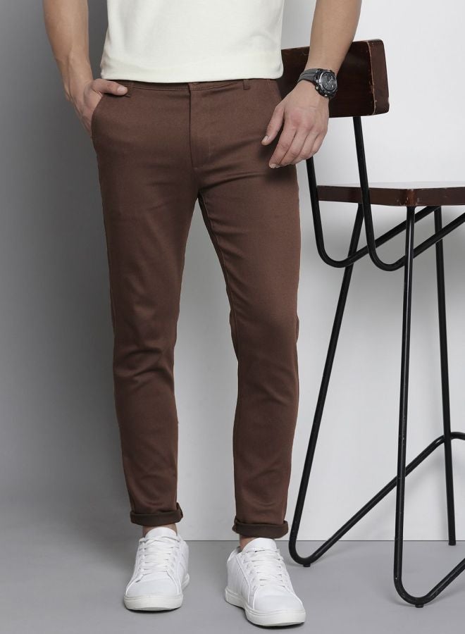 The Indian Garage Co Men Slim Fit Solid Mid-Rise Stretchable Chinos  - Image 1