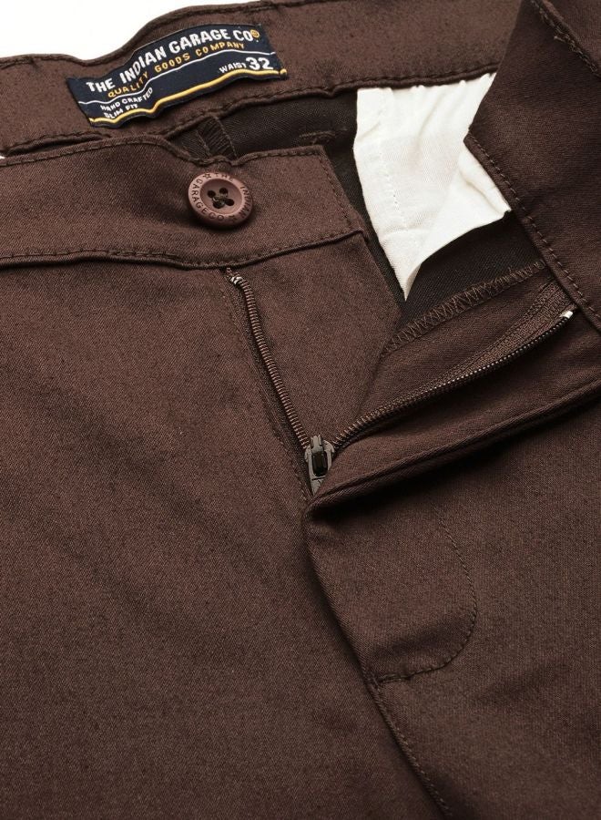 The Indian Garage Co Men Slim Fit Solid Mid-Rise Stretchable Chinos  - Image 3