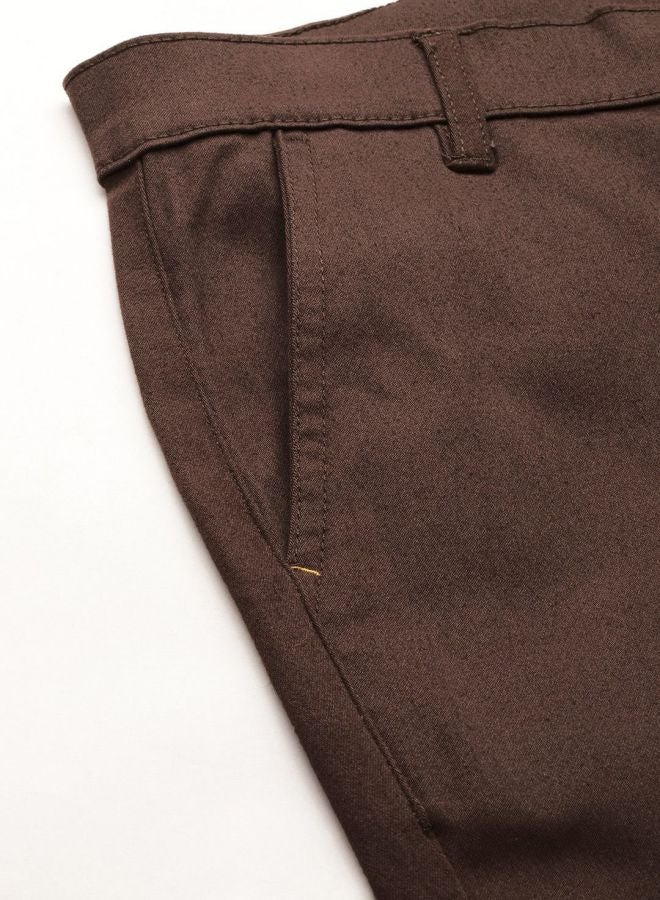 The Indian Garage Co Men Slim Fit Solid Mid-Rise Stretchable Chinos  - Image 5