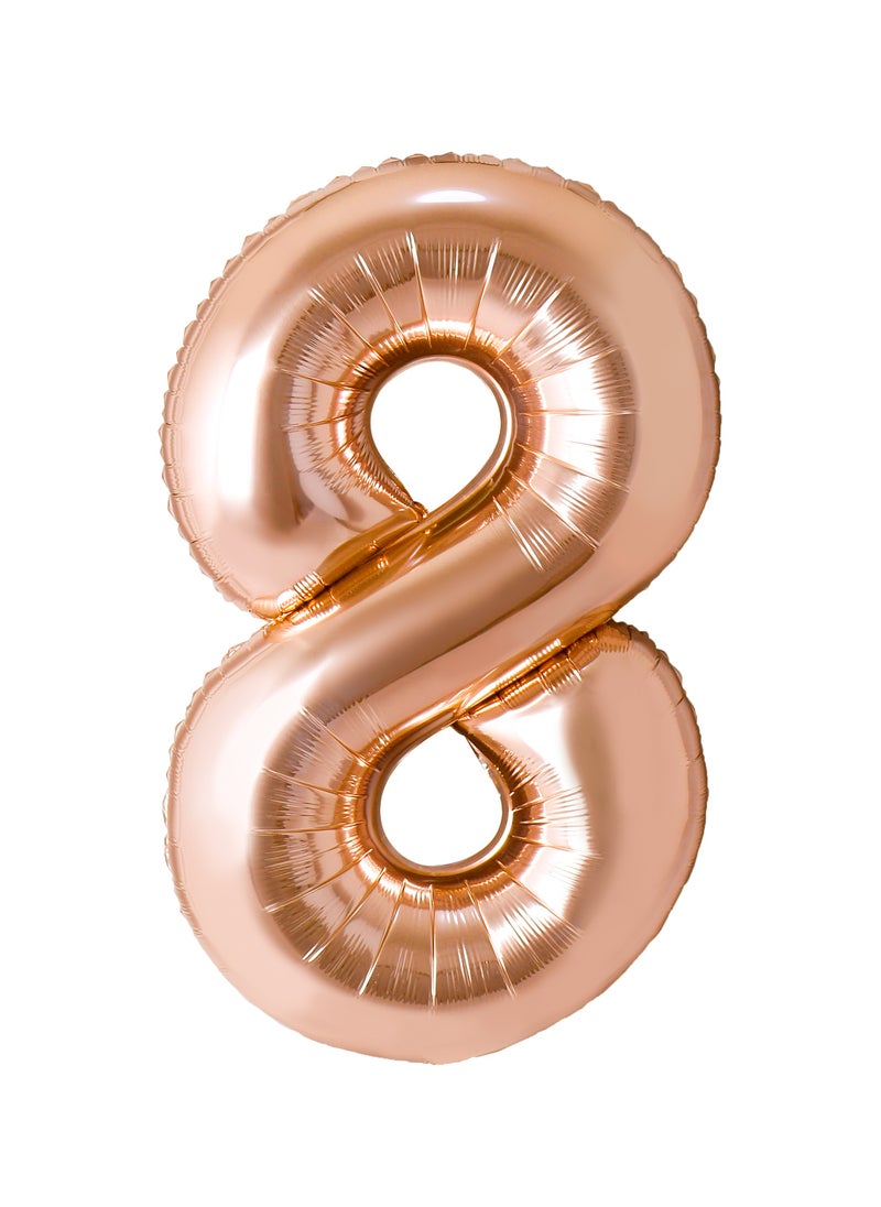 Party Zone Champagne Gold Foil Balloon Number 8 33" 