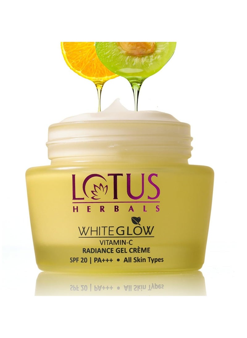 لوتس كريم جل فيتامين C جل وايت جلو من هيربلز | يقلل من البقع الداكنة | تركيبة جل + كريم فريدة من نوعها | 100 ضعف من فيتامين C - Image 1