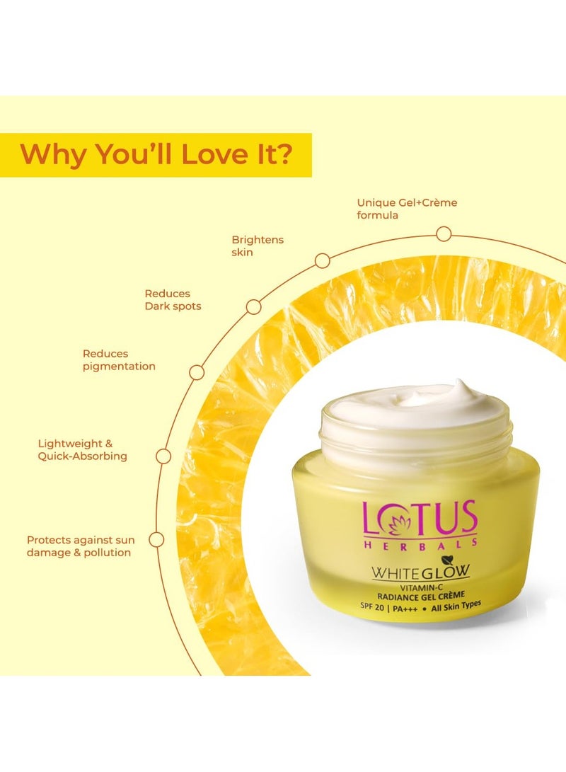 لوتس كريم جل فيتامين C جل وايت جلو من هيربلز | يقلل من البقع الداكنة | تركيبة جل + كريم فريدة من نوعها | 100 ضعف من فيتامين C - Image 3