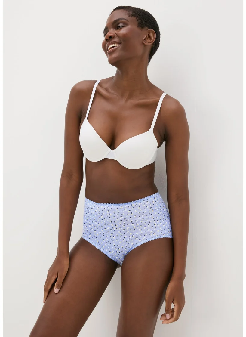 Matalan 4 Pack Blue Floral Full Knickers