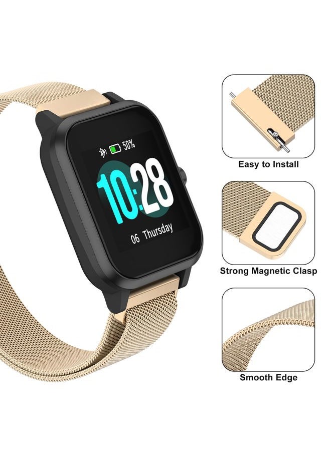 Vanjua 20mm Watch Band Quick Release Replacement Wristbands, Stainless Steel Metal Mesh Loop Adjustable Magnetic Replacement Straps Bands for Men Women - Image 5