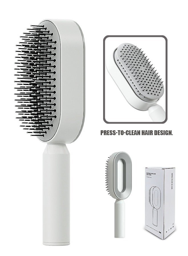 Beyond Press-On Hair Brush, Nylon Massage Brush, Airbag Anti Knot Brush (White+Grey) - Image 1