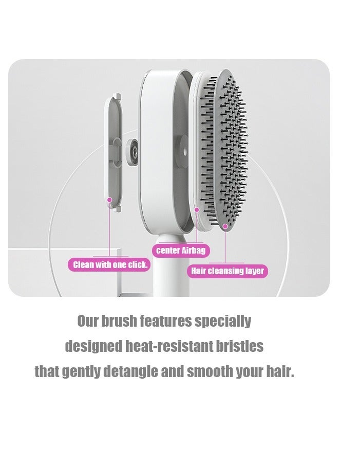 Beyond Press-On Hair Brush, Nylon Massage Brush, Airbag Anti Knot Brush (White+Grey) - Image 4