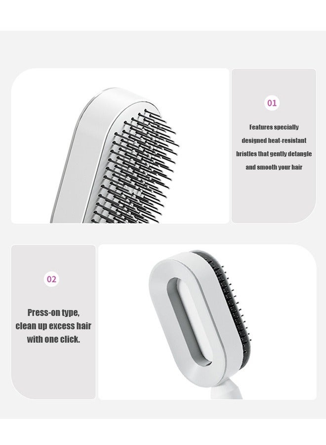 Beyond Press-On Hair Brush, Nylon Massage Brush, Airbag Anti Knot Brush (White+Grey) - Image 3