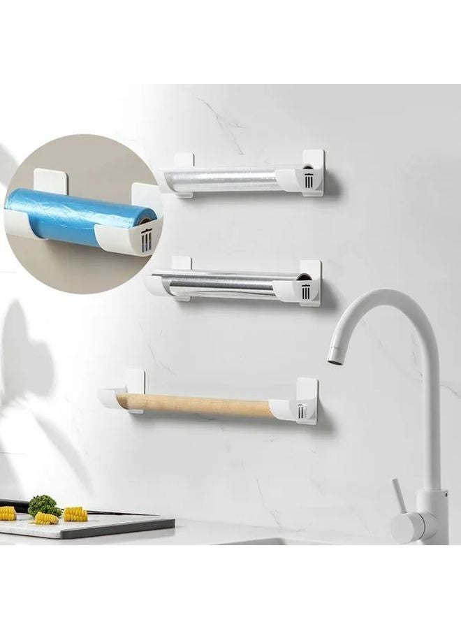 2pcs White Self Adhesive No Drill Kitchen Storage Racks Adjustable Organizer Holders - Image 5