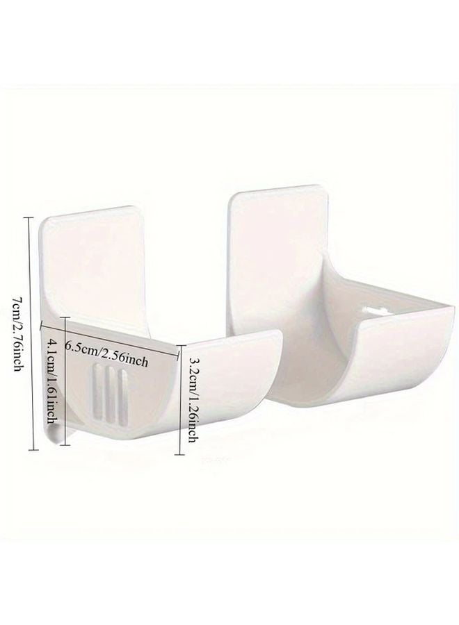 2pcs White Self Adhesive No Drill Kitchen Storage Racks Adjustable Organizer Holders - Image 4