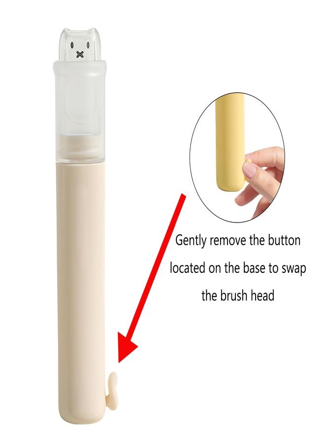 SAMIQU Travel Toothbrush Set - Portable Toothbrush with Built-in Toothpaste Container, Including 2 Including 2 Replaceable Head Soft Bristles,Foldable Design for Camping,Vacation and Business Trip - Image 4