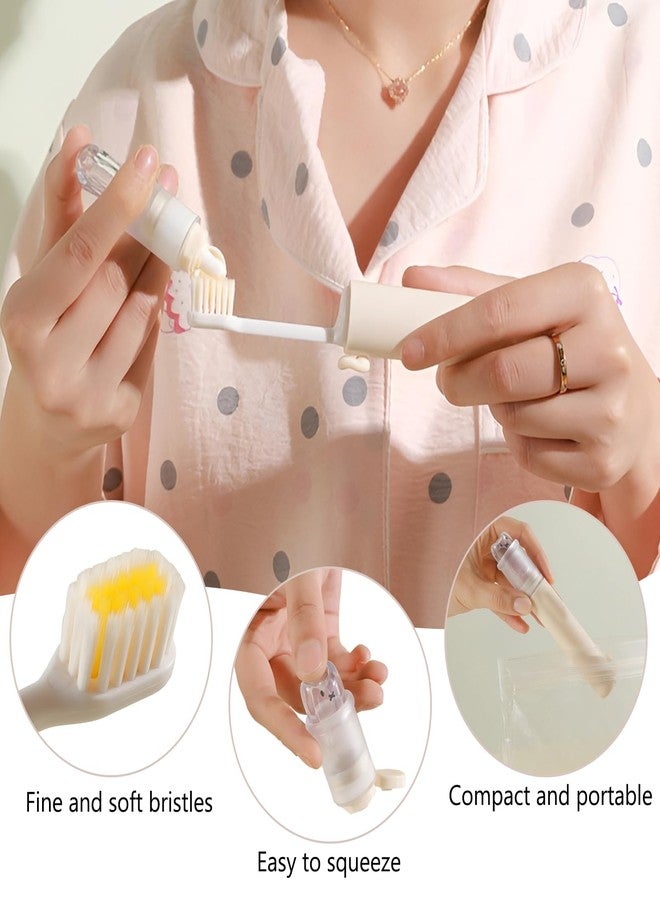 SAMIQU Travel Toothbrush Set - Portable Toothbrush with Built-in Toothpaste Container, Including 2 Including 2 Replaceable Head Soft Bristles,Foldable Design for Camping,Vacation and Business Trip - Image 2