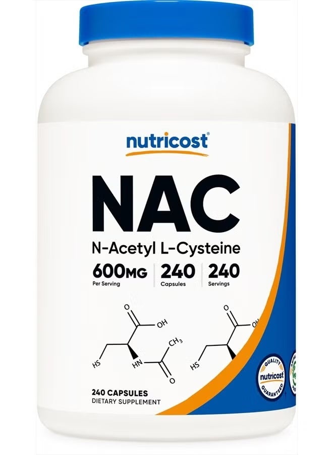 Nutricost, NAC, 600 mg, 240 Capsules - Image 1