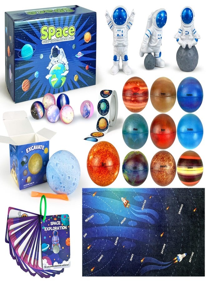 PPXMEEUDC 25 PCS Solar System Planets Toys for Kids Outer Space Toys Planet Balls Education Gift for Boys Girls Age 3 5 8 10 Explore Universe Science Playroom Classroom - Image 1