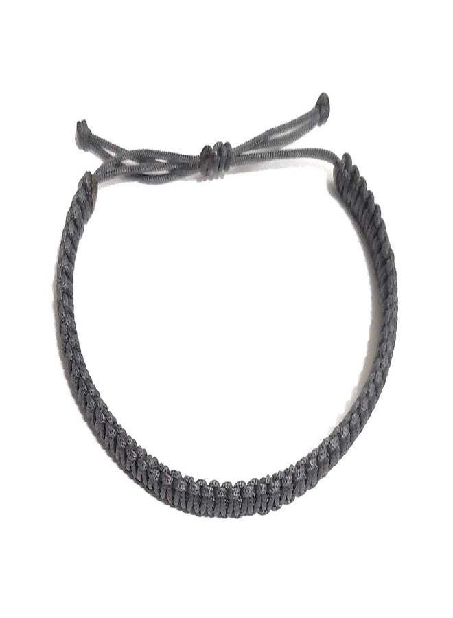 Jewel string dark grey handmade adjustable bracelet for girl boy - Image 2