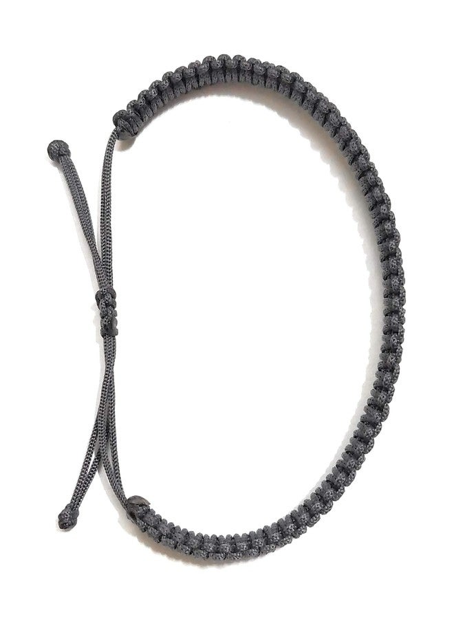 Jewel string dark grey handmade adjustable bracelet for girl boy - Image 3