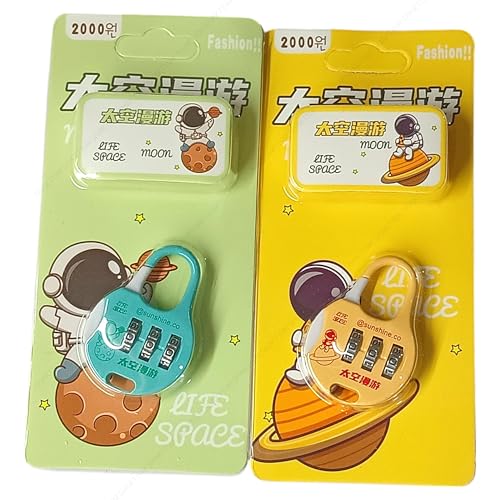 SHAKTISM Mini 3-Digit Combination Lock, Multicolour Metal Padlock for Bags and Luggage, TSA Approved -1Pc Random Design Dispatched(Password Luggage Lock -D2) - Image 3