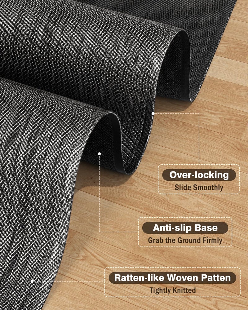 Blvornl Ultra Large Office Chair Mat for Hardwood Floor, Rolling Chair Mat for Hard Wood, Large Anti-Slip Hard Floor Protector, Heavy Duty Computer Desk Rug for Office and Home 47.2"*60" Black - Image 3