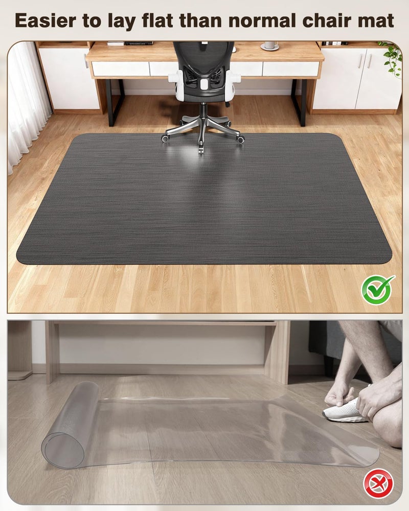Blvornl Ultra Large Office Chair Mat for Hardwood Floor, Rolling Chair Mat for Hard Wood, Large Anti-Slip Hard Floor Protector, Heavy Duty Computer Desk Rug for Office and Home 47.2"*60" Black - Image 5