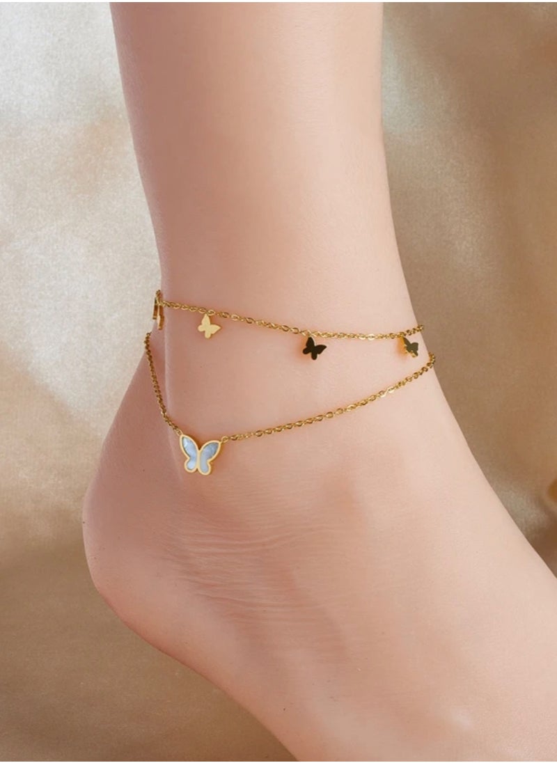 Elegance - Trendy Gold Stainless Steel Anklet For Women - Image 1