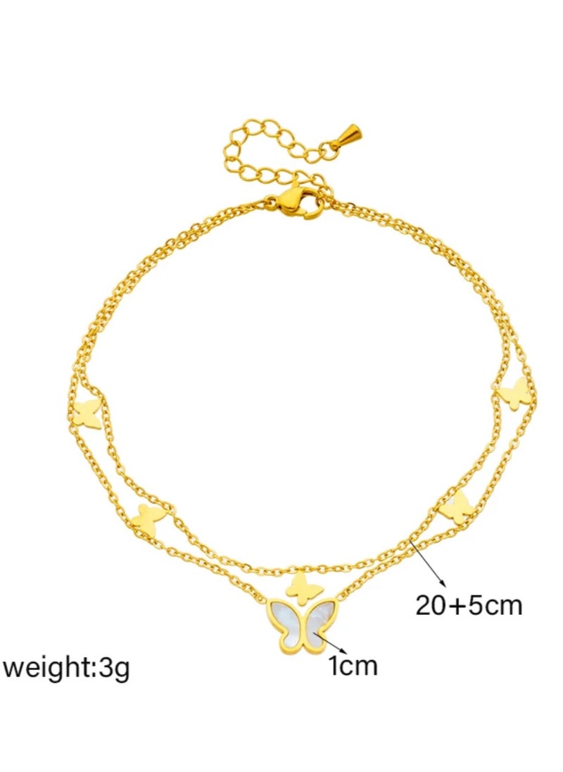 Elegance - Trendy Gold Stainless Steel Anklet For Women - Image 1