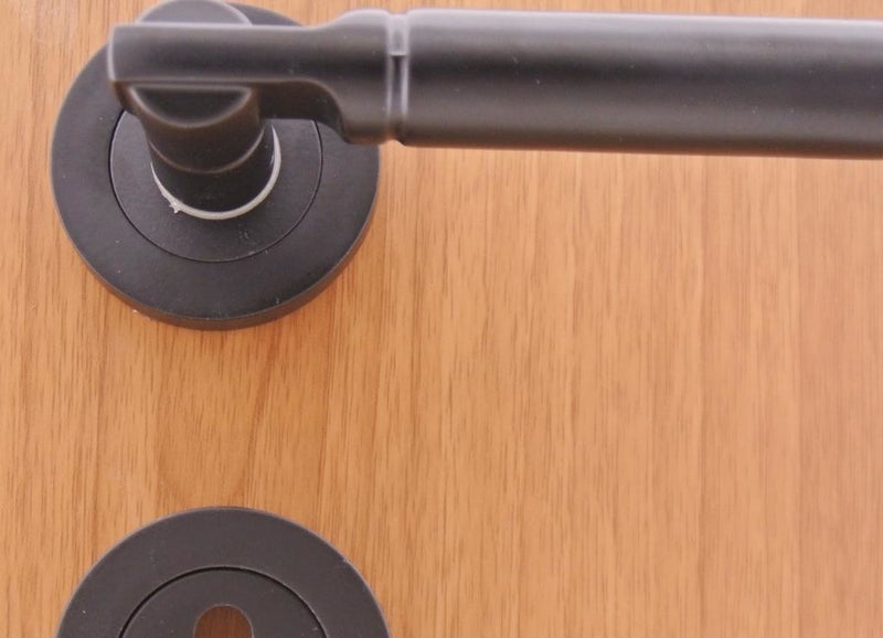 Azm Hardware Ibiza Badge Door Handle Black Room
