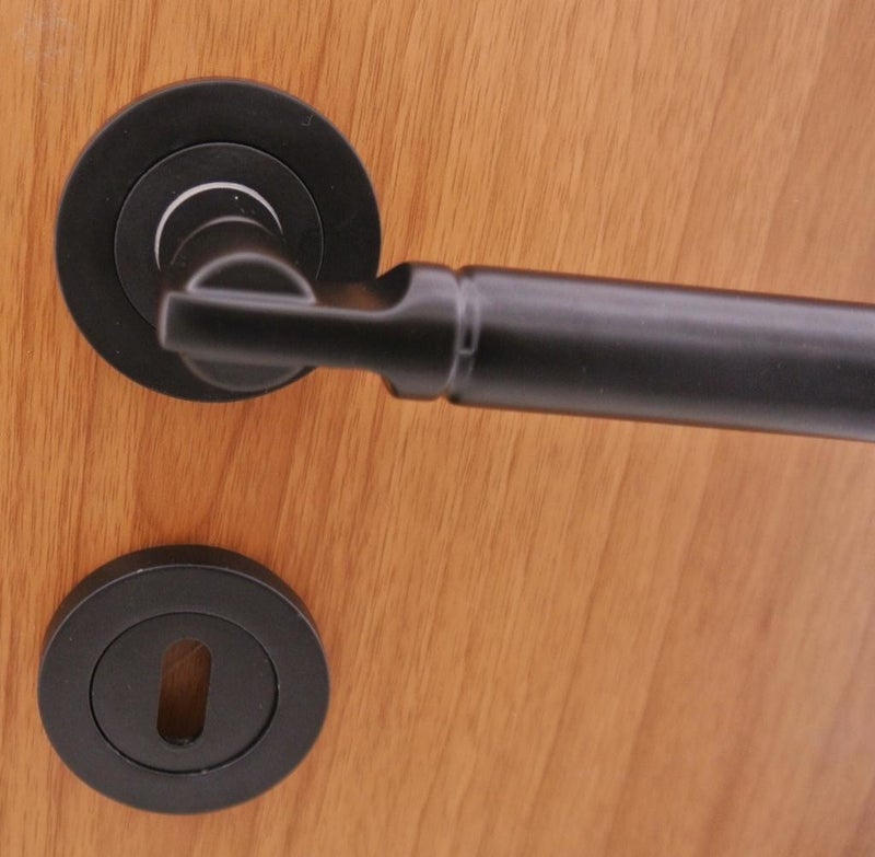 Azm Hardware Ibiza Badge Door Handle Black Room