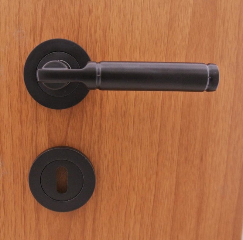Azm Hardware Ibiza Badge Door Handle Black Room