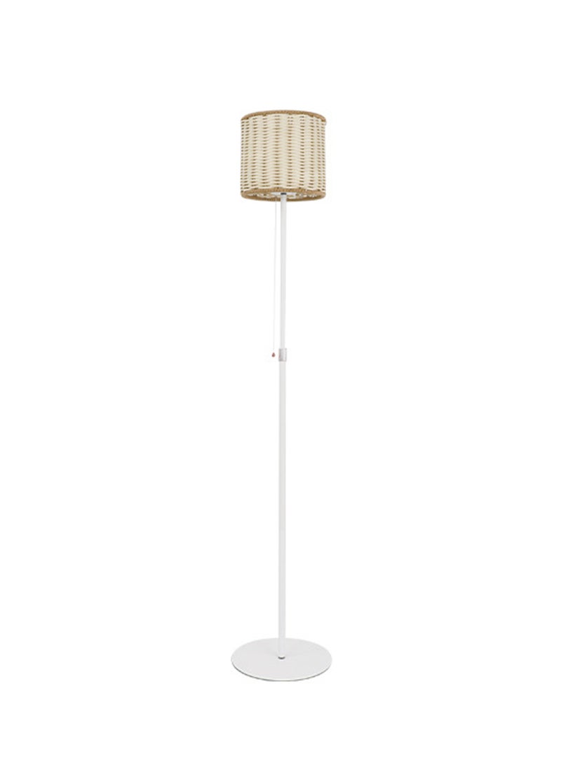 Sharpdo - Cream Style Floor Lamp with Rattan Shade Adjustable Height Standing Lamp 2 Brightness Levels USB C Charging No Flicker Bright Light Zip Switch Ideal for Living Room Modern Home Decor - Image 1