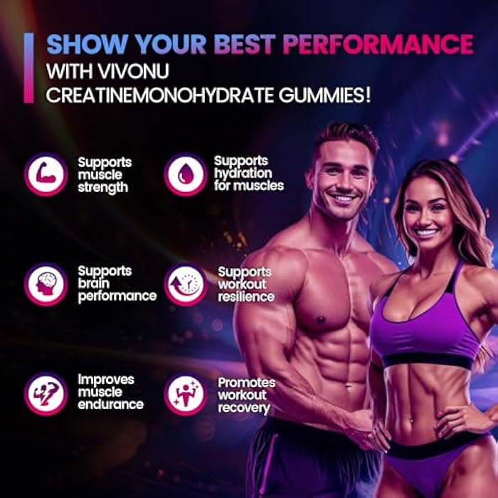 VivoNu Creatine Gummies, 5000mg Creatine Monohydrate Per Serving - Image 2