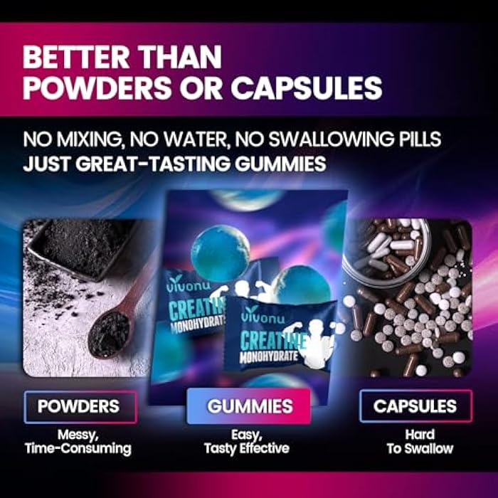 VivoNu Creatine Gummies, 5000mg Creatine Monohydrate Per Serving - Image 5