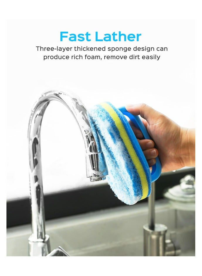 2pcs Household Cleaning Tools Quality Sponge Cleaning Brush with Handle Perfect for Daily Use in Kitchen Thick Sponge Brush - Image 3