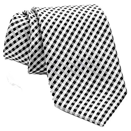 Scott Allan Collection Neckties By Scott Allan - Black and White Men's Checkered Tie - Image 1