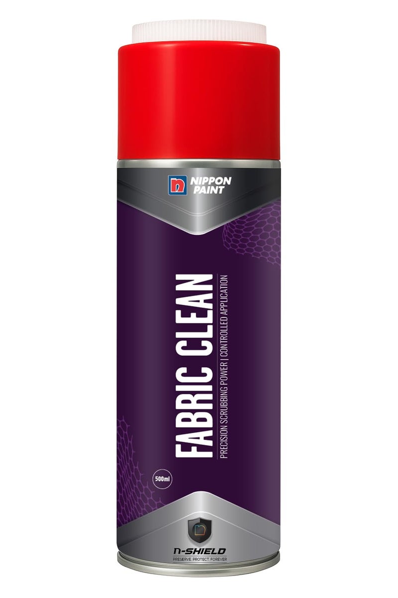 Nippon Paint n-Shield Fabric Cleaner Foam Spray 500ml With Built in Brush Cap | Upholstery, Car Seats & Carpets Cleaner | Powerful Deep Cleaning Foam Action Removes Stains, Odour & Dirt - Image 1