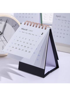 Generic Mini Desk Calendar 2025, Standing Flip Small Desk Calendar- January 2025 to July 2026 18 Monthly Desktop Calendar- Thick Paper Twin-Wire Binding for Home or Office(White)  - Image 2