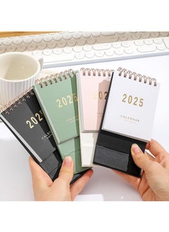 Generic Mini Desk Calendar 2025, Standing Flip Small Desk Calendar- January 2025 to July 2026 18 Monthly Desktop Calendar- Thick Paper Twin-Wire Binding for Home or Office(White)  - Image 5