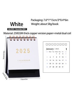 Generic Mini Desk Calendar 2025, Standing Flip Small Desk Calendar- January 2025 to July 2026 18 Monthly Desktop Calendar- Thick Paper Twin-Wire Binding for Home or Office(White)  - Image 3