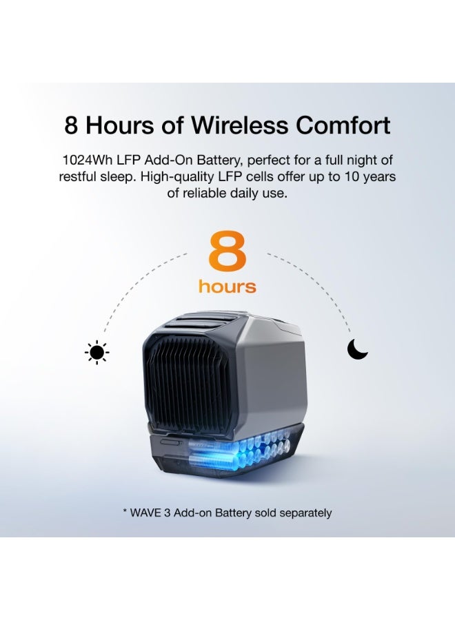 EcoFlow WAVE 3 Portable Air Conditioner & Heater, 6100 BTU Cooling,6800 BTU Heating, 1000W Fast Charging, 8-Hour Wireless Runtime, App Control,for Camping Camping, Vanlife, RVs(Battery Not Included) - Image 3