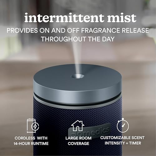 Homedics SereneScent Fabric Rechargeable Waterless Diffuser, Use with Homedics SereneScent Oil 120ml (Sold Separately) Cordless Aromatherapy, Adjustable Mist & Timer, 6 Calming Lights, Future Dusk - Image 2