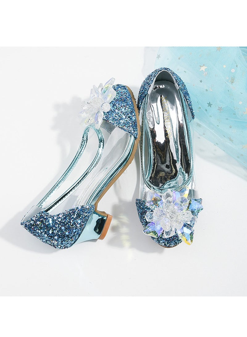 Girls princess shoes new children's catwalk high heels little girl performance crystal shoes - Image 3