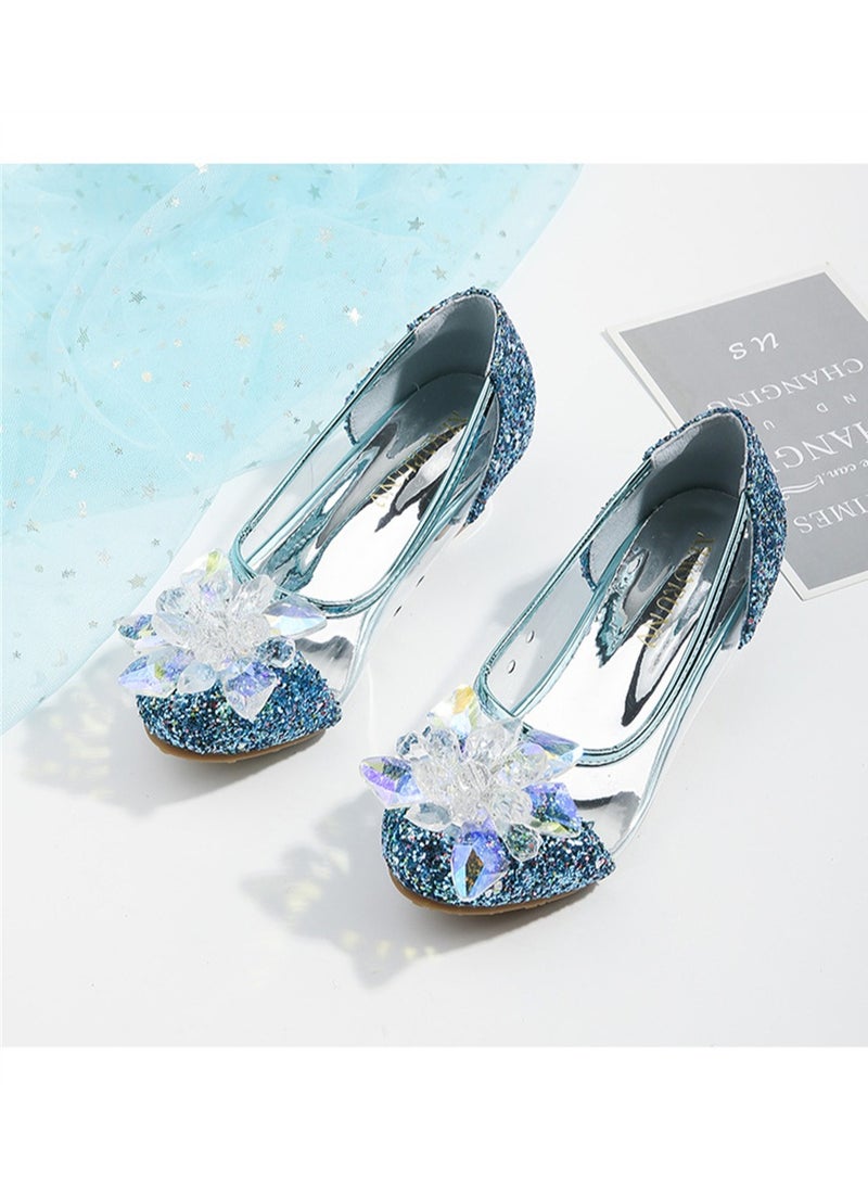 Girls princess shoes new children's catwalk high heels little girl performance crystal shoes - Image 5