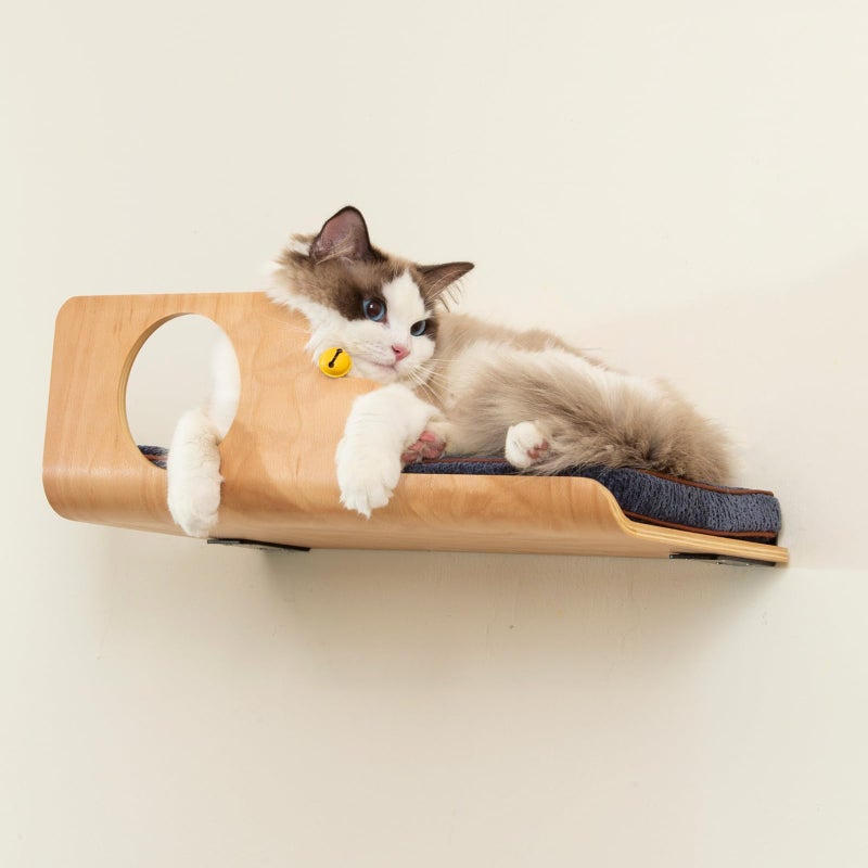 LIORCE Cat Wall Shelves, Creative Design Cat Shelf with Peephole, 19 x 10 inch Cats Wall Furniture with Comfortable Pad, Cats Perch for Sleeping, Playing, and Scratching. - Image 5