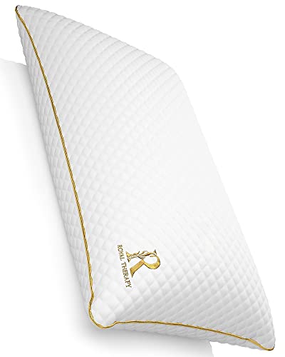 Royal Therapy Royal Therapy Queen Memory Foam Pillow Adjustable Shredded OdorFree Pillow for Neck  Shoulder Pain Relief Support for Back Stomach Side Sleepers CertiPURUS 