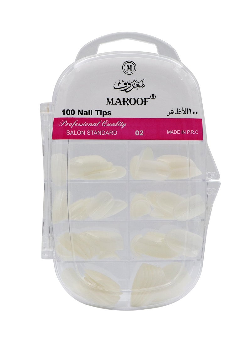 MAROOF أطراف أظافر ماروف الصلبة 02 أبيض فاتح - Image 1