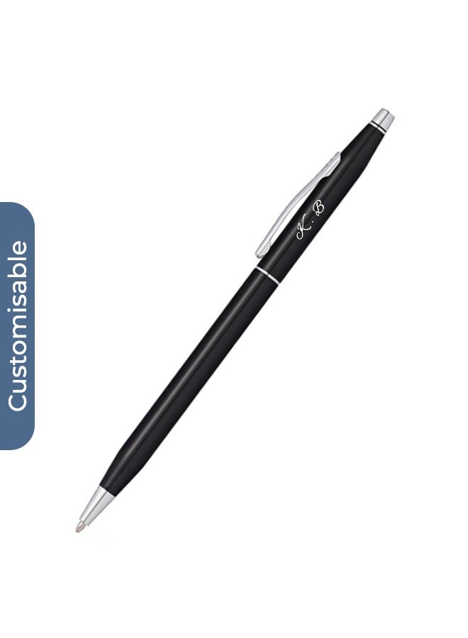 Cross Personalised Cross Classic Century® Black Lacquer with Polished Chrome Appointments Ballpoint Pen - Image 3