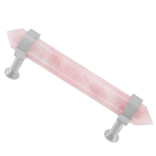 mookaitedecor Brushed Stainless Steel with Rose Quartz Double Crystal Points Drawer Pulls Cabinets Handles Door Knobs for Dresser Cupboard Kitchen Decor - Image 1