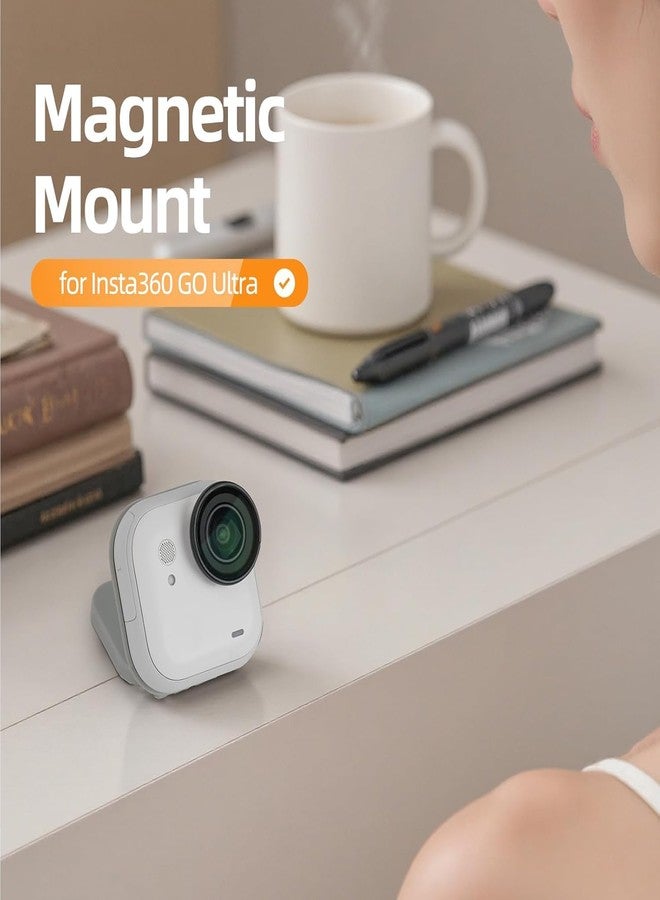 ELFOG For Insta 360 Go Ultra Magnetic Mount Stand, Double-sided Magnetic Go Ultra Quick Release Mount Adapter, Wall Mount for Insta360 Go Ultra Accessories, for Desktop Outdoor Travel Video POV Shooting - Image 2