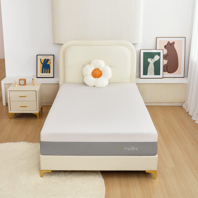 Novilla Twin Mattress 10 Inch Gel Memory Foam Mattress for Cooler Nights Sleep  Enhanced Support Medium Firm Bed Mattress Twin Size