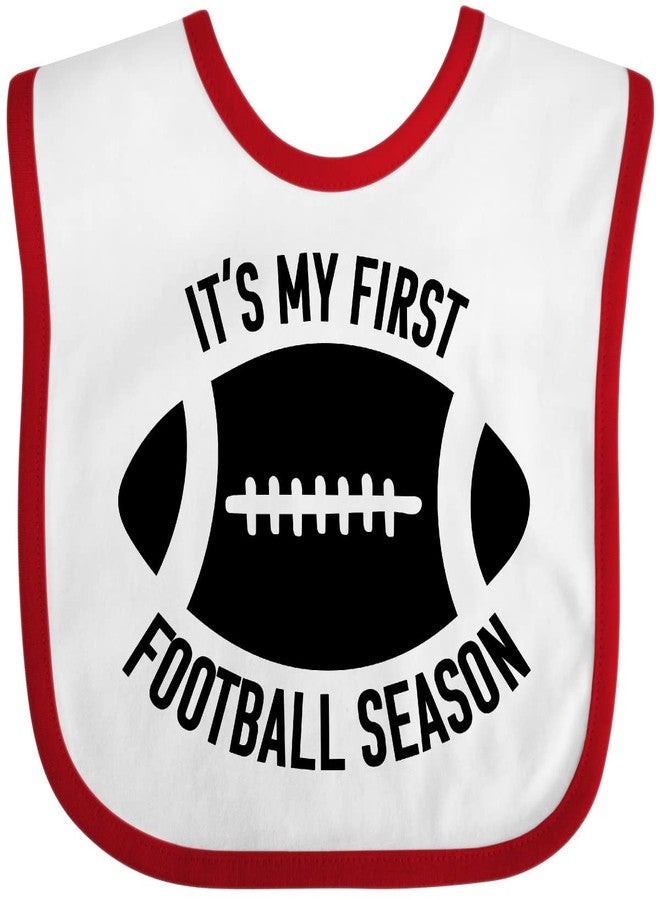 inktastic It's My 1st Football Season Baby Bib White and Red 3cad3 - Image 1