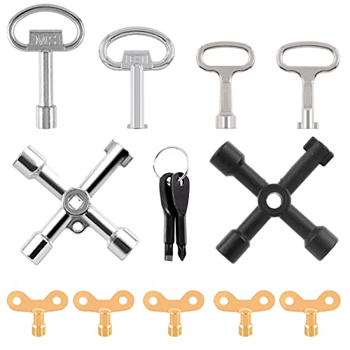 Tanstic 13Pcs Multi-functional Utility Kit - Includes 4-Way Spanner, Square Keys, Water Tap & Faucet Keys for Radiators, Gas & Electric Meter Boxes - Image 1